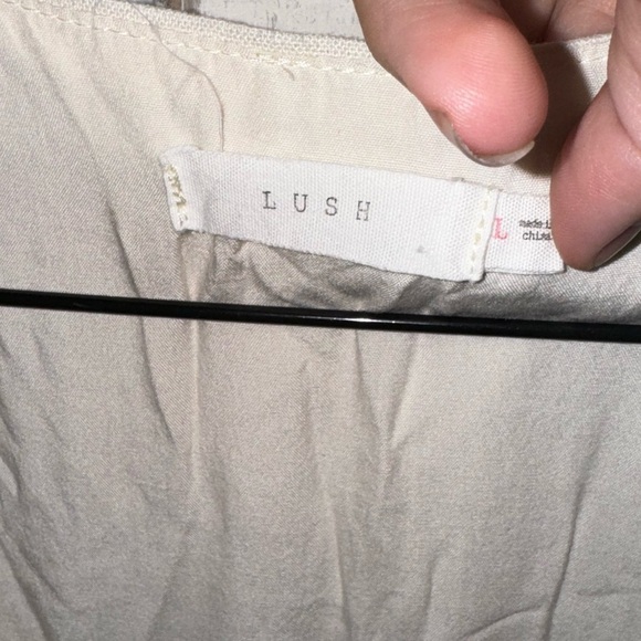 Lush Linen Blend Ivory Tuxedo Inspired Vest Mini Dress with Tie Back Size Large - Picture 5 of 6